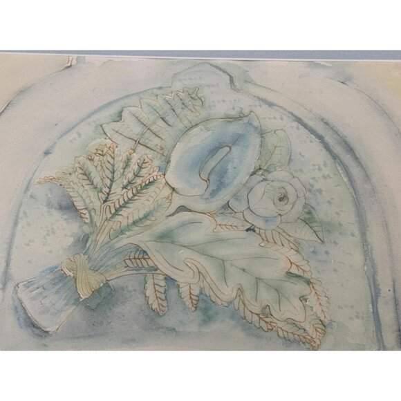 Sally B Hooff Watercolor & Ink “Marble Bouquet” 1992 PEI Artist Original - Picture 2 of 3